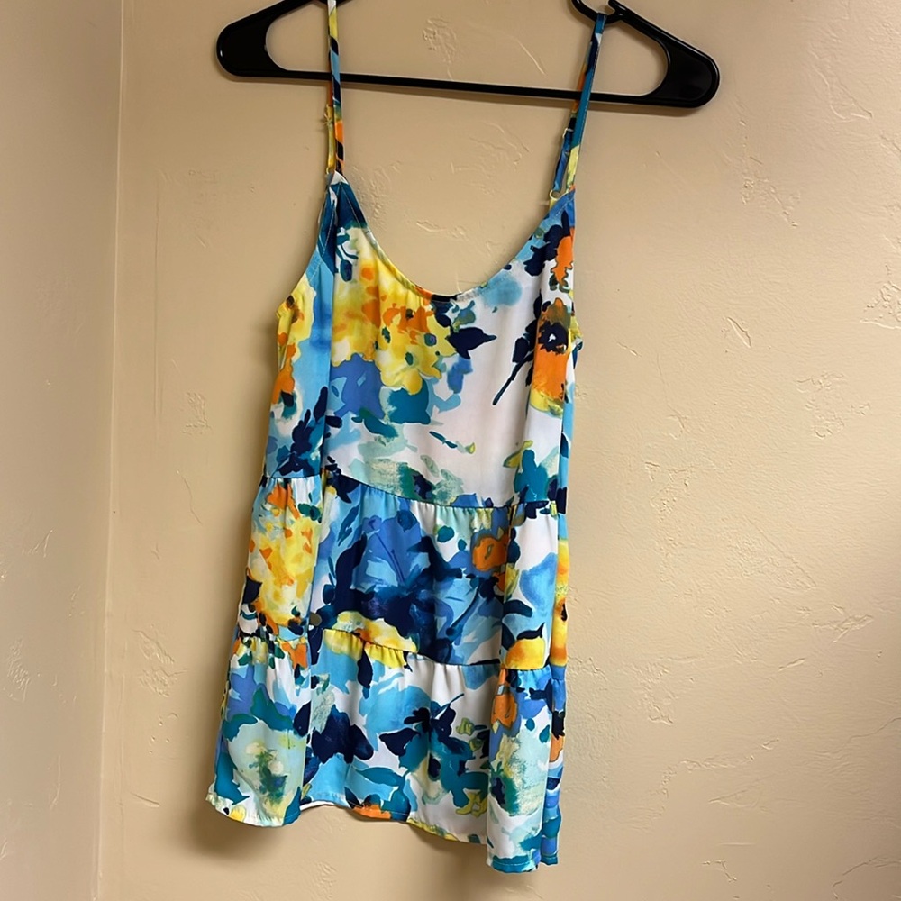 BOUTIQUE CLOSING SALE: Staccato Blue & Yellow Floral Tank
